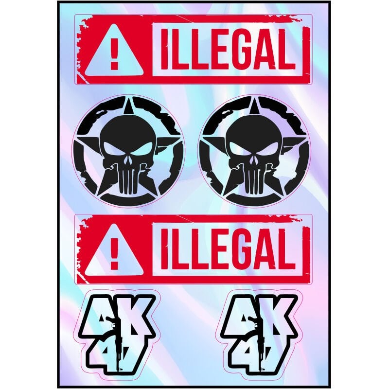 MOTOSİKLET HOLOGRAM ÇOKLU STİCKER