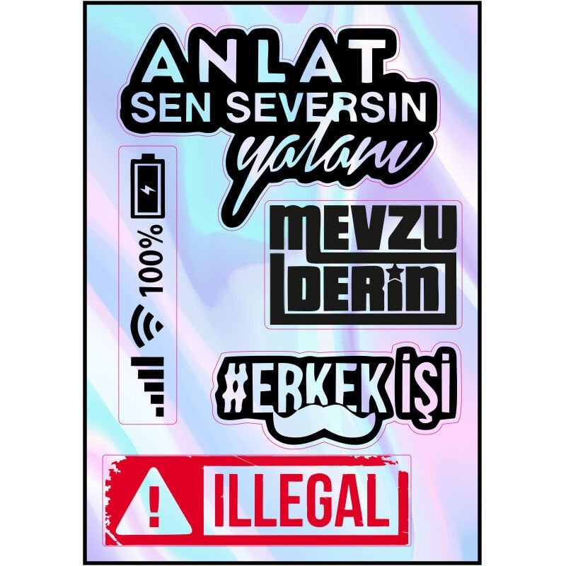 MOTOSİKLET HOLOGRAM ÇOKLU STİCKER