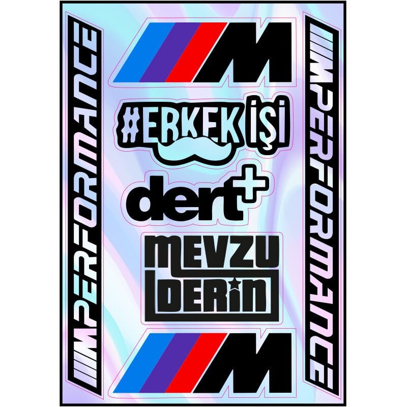 MOTOSİKLET HOLOGRAM ÇOKLU STİCKER