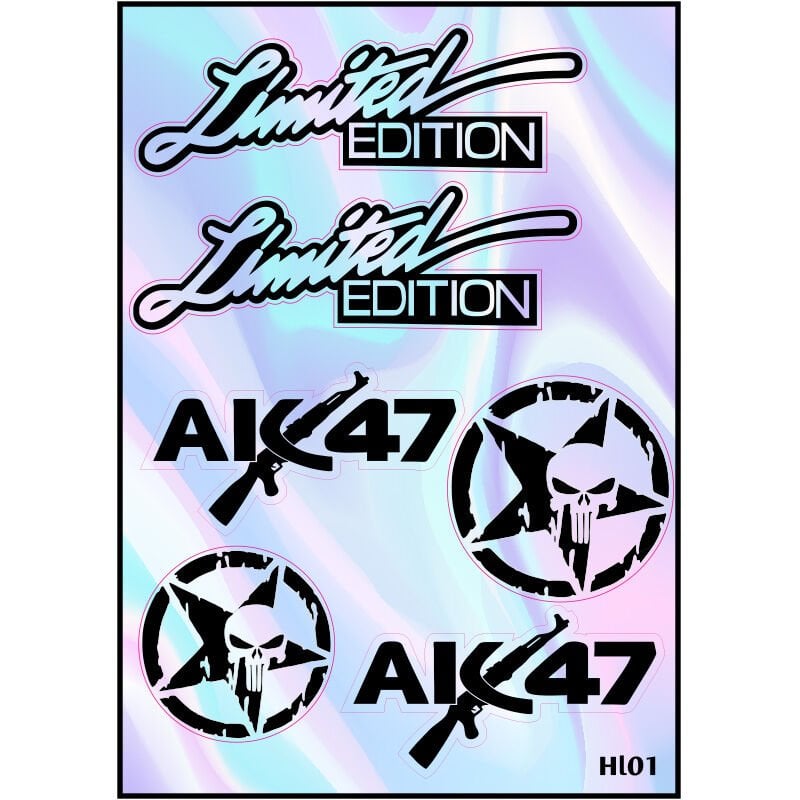 MOTOSİKLET AK47 HOLOGRAM ÇOKLU STİCKER
