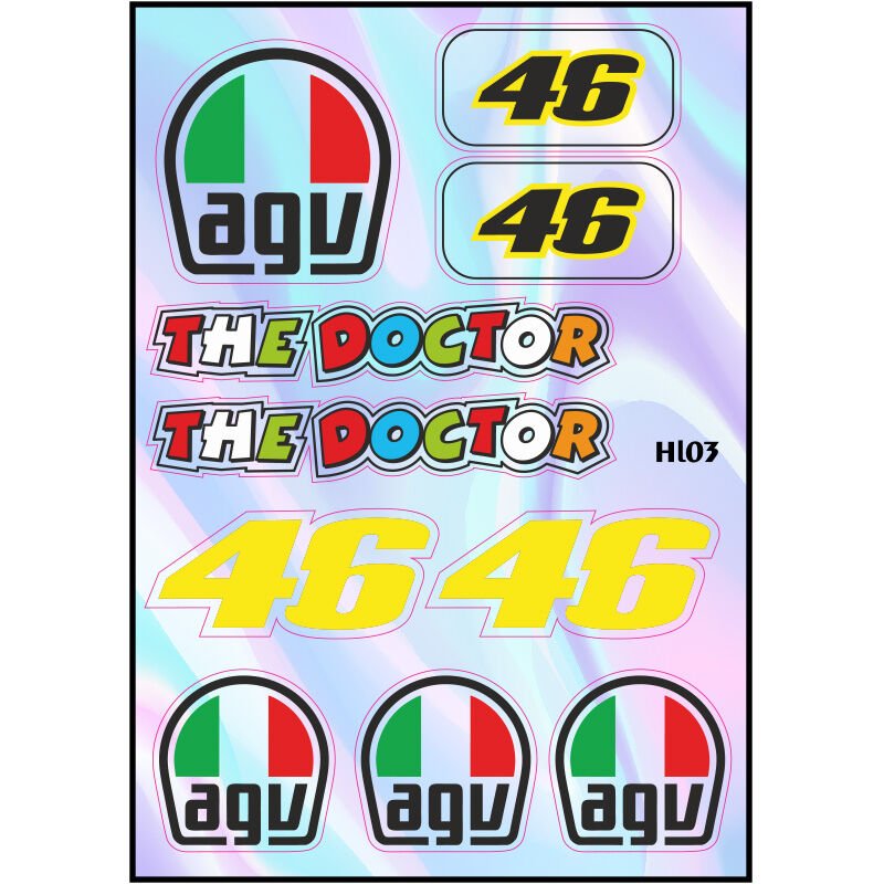 MOTOSİKLET THE DOCTOR HOLOGRAM ÇOKLU STİCKER