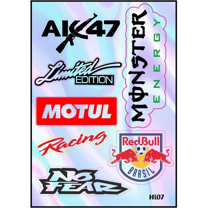 MOTOSİKLET MONSTER HOLOGRAM ÇOKLU STİCKER