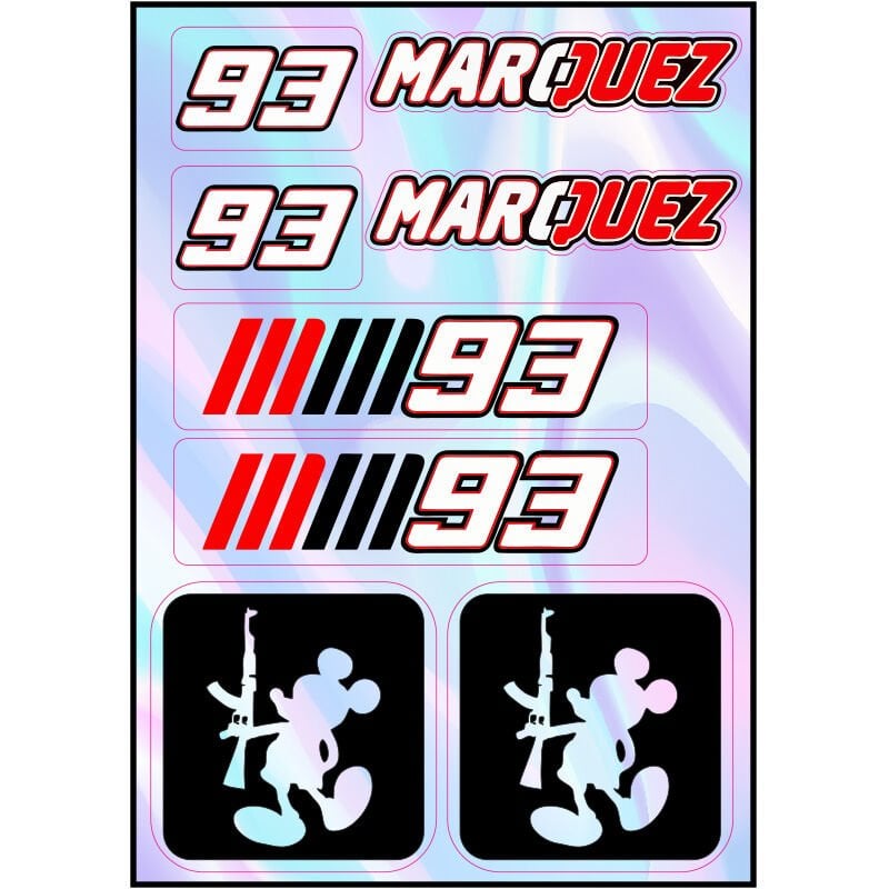 MOTOSİKLET MARQUEZ 93 UYUMLU HOLOGRAM ÇOKLU STİCKER