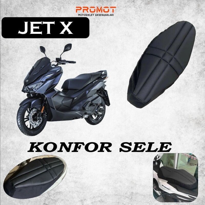 SYM JET X UYUMLU KONFOR SELE FİLELİ HAVA DESTEKLİ KOLTUK KILIFI
