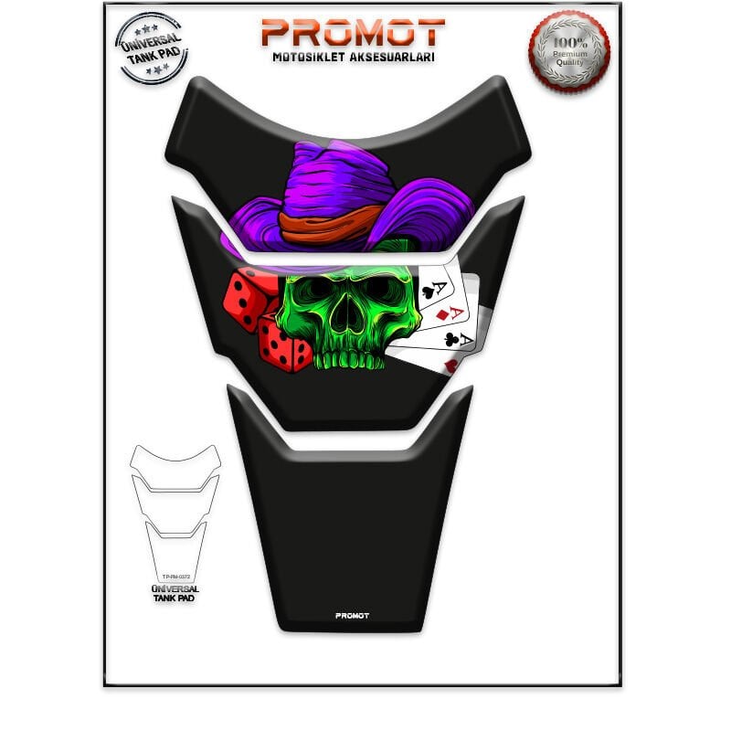 Universal Motosiklet Tank Pad 3D Sticker 0372