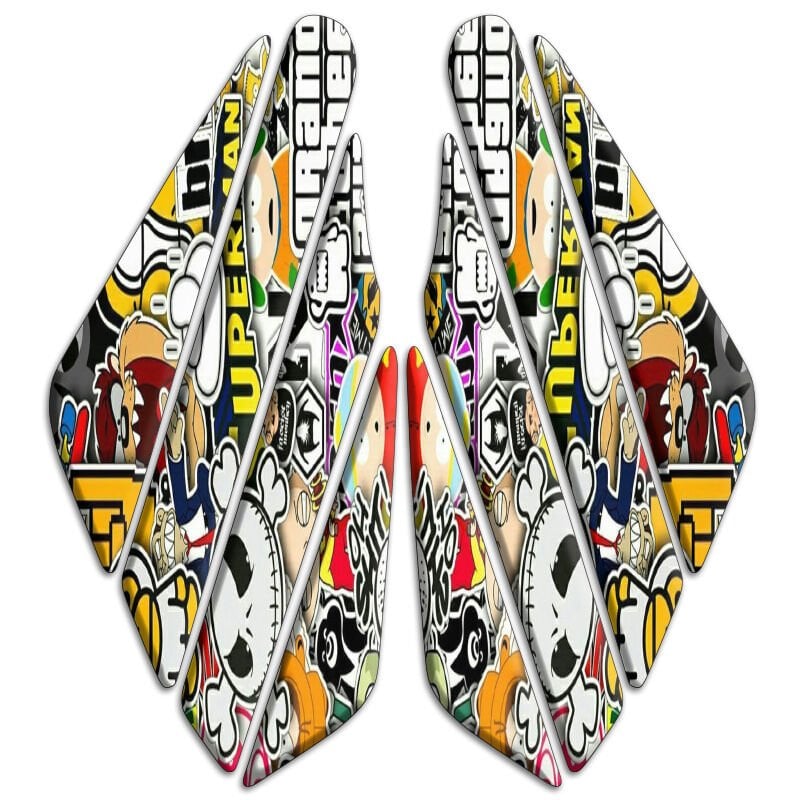 Universal Motosiklet Yan Pad 3D Sticker 024