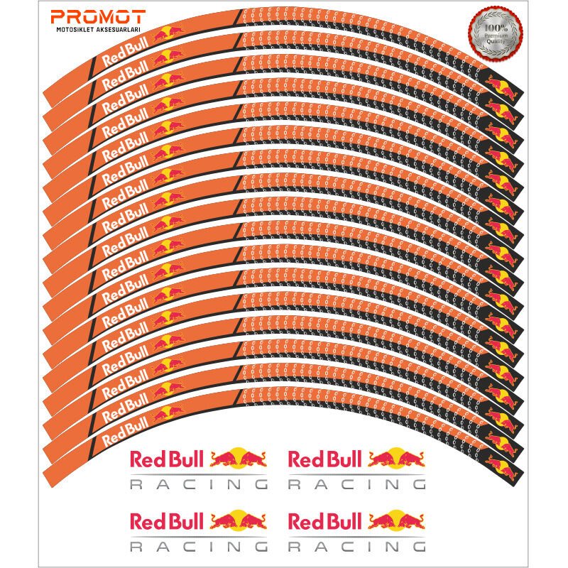 REDBULL TASARIM MOTOSİKLET JANT ŞERİDİ MODEL 1