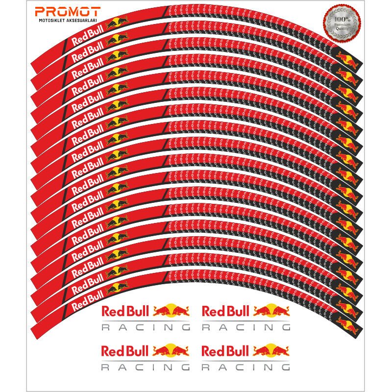 REDBULL TASARIM MOTOSİKLET JANT ŞERİDİ MODEL 2