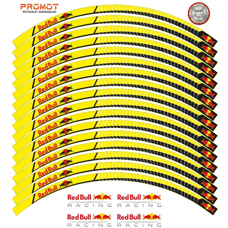 REDBULL TASARIM MOTOSİKLET JANT ŞERİDİ MODEL 9