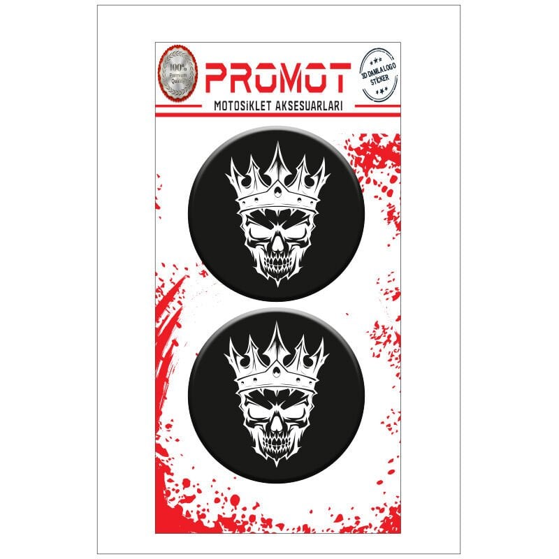 KURU KAFA TAÇ TASARIM DAMLA LOGO STİCKER