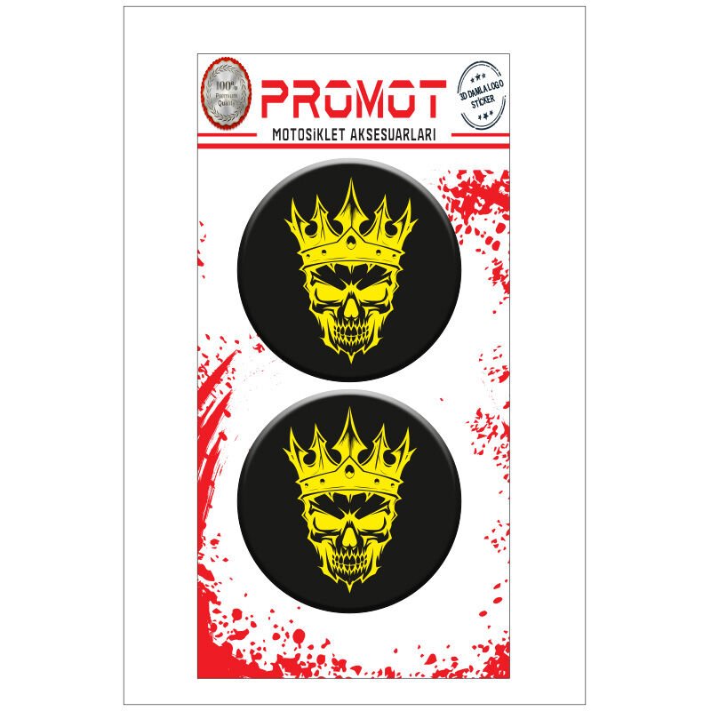 KURU KAFA TAÇ TASARIM DAMLA LOGO STİCKER