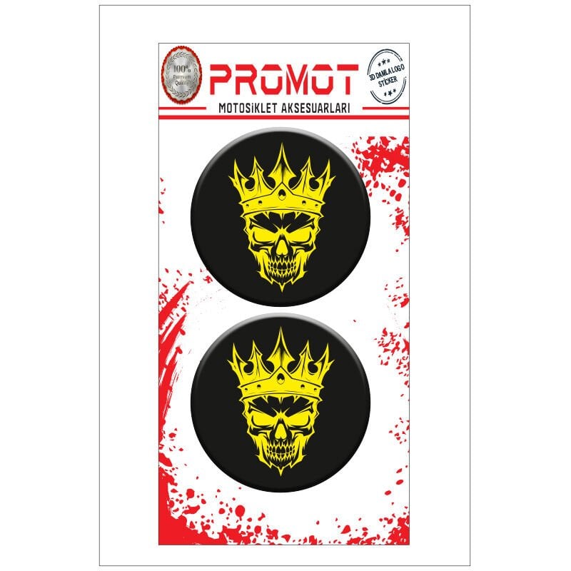 KURU KAFA TAÇ TASARIM DAMLA LOGO STİCKER