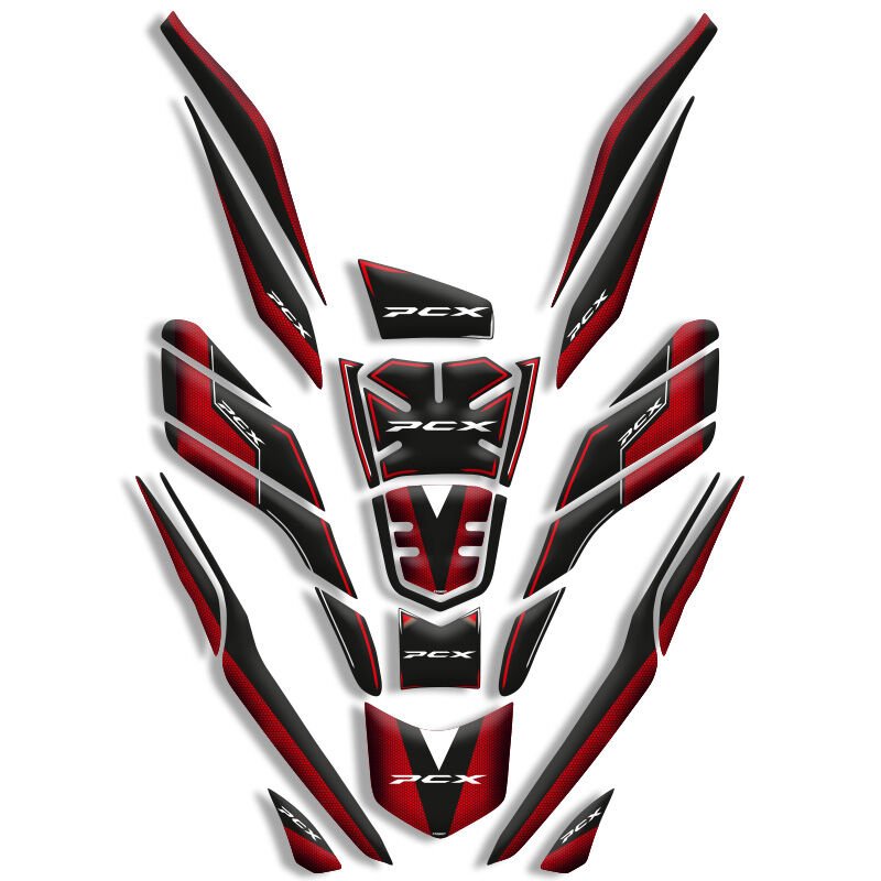 PCX UYUMLU 26 PARÇA TANK PAD FULL SET (2021-2024) KIRMIZI PETEK