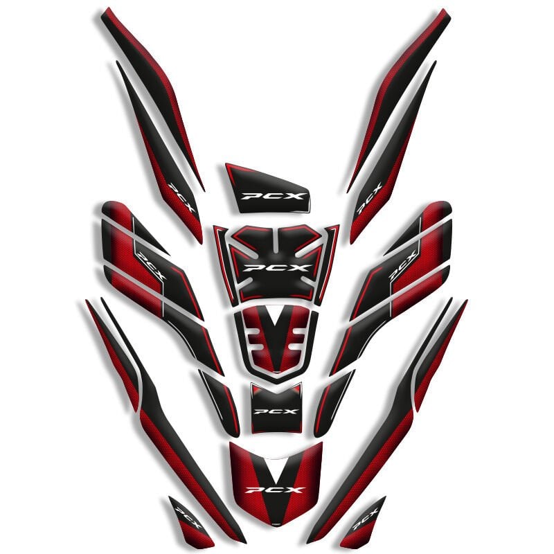 PCX UYUMLU 26 PARÇA TANK PAD FULL SET (2021-2024) KIRMIZI PETEK