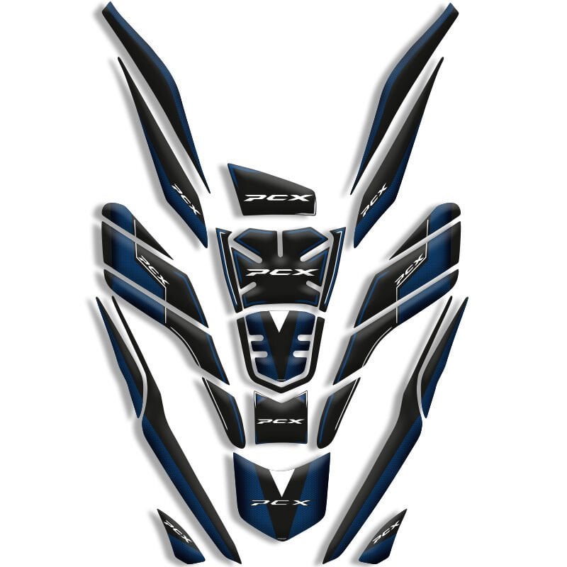 PCX UYUMLU 26 PARÇA TANK PAD FULL SET (2021-2024) KOYU MAVİ PETEK