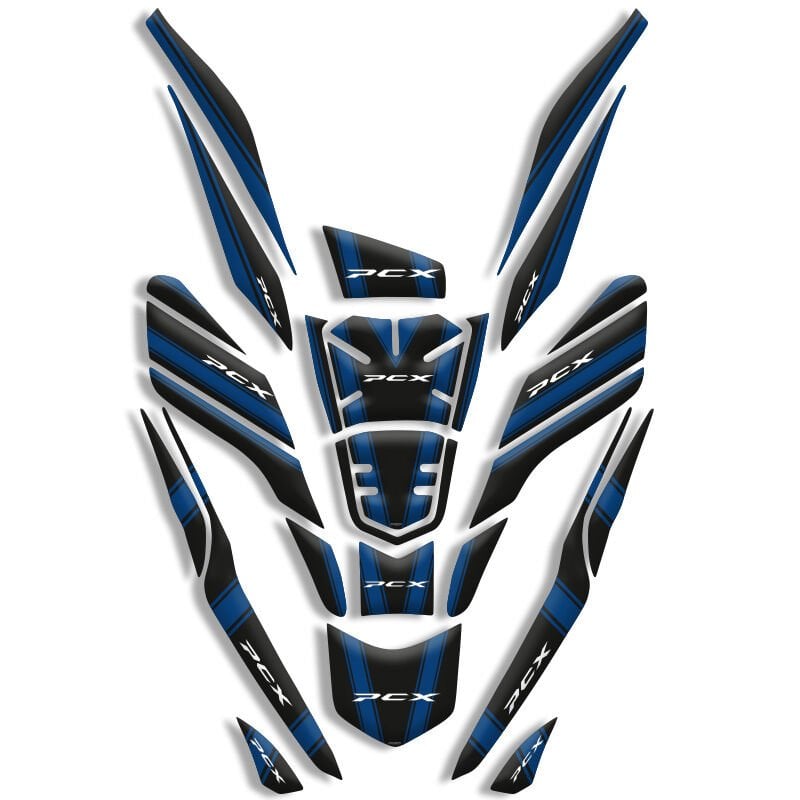 PCX UYUMLU 26 PARÇA TANK PAD FULL SET (2021-2024) KOYU MAVİ