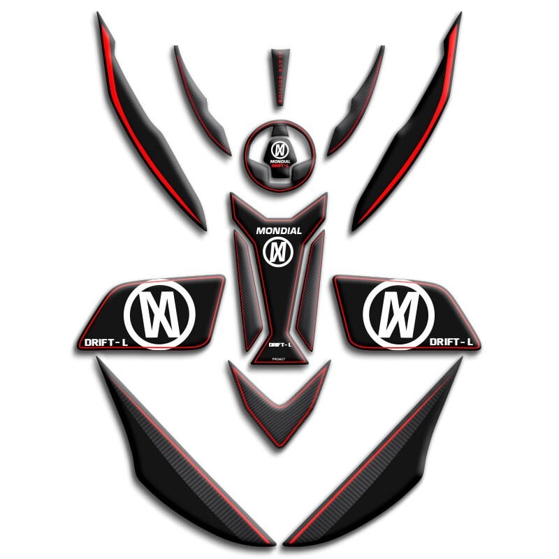 DRİFT L UYUMLU TANK PAD FULL SET KIRMIZI KARBON