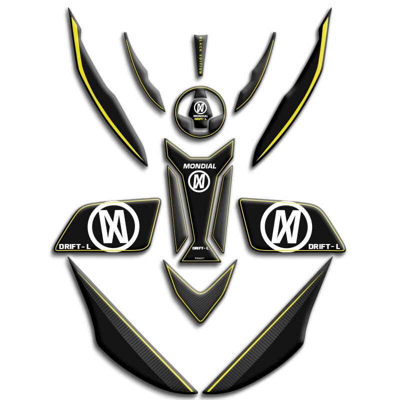 DRİFT L UYUMLU TANK PAD FULL SET SARI KARBON
