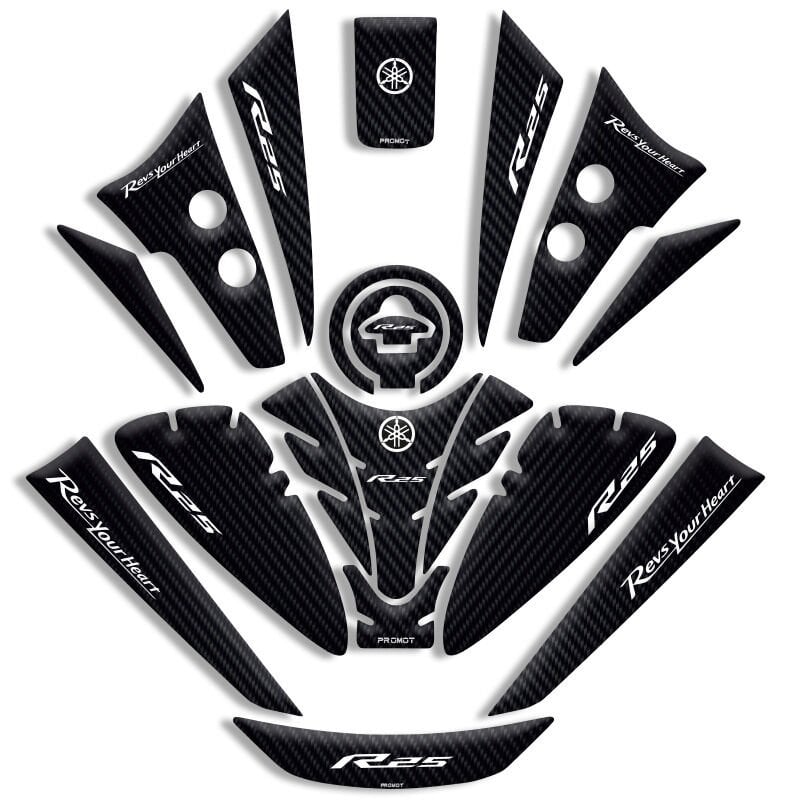 YAMAHA R25 UYUMLU TANK PAD FULL SET (2019-2026)