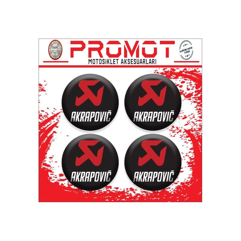AKRAPOVIC TASARIMLI DAMLA STİCKER (4cm-4 Adet)