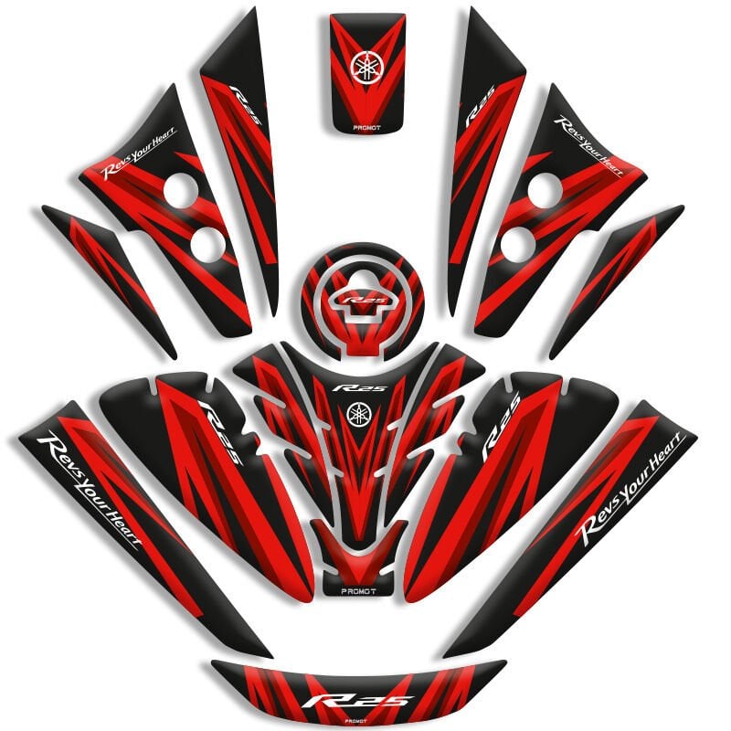 YAMAHA R25 UYUMLU TANK PAD FULL SET (2019-2026)