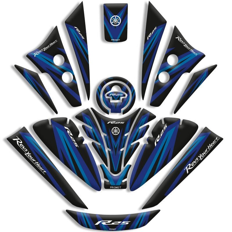 YAMAHA R25 UYUMLU TANK PAD FULL SET (2019-2026)