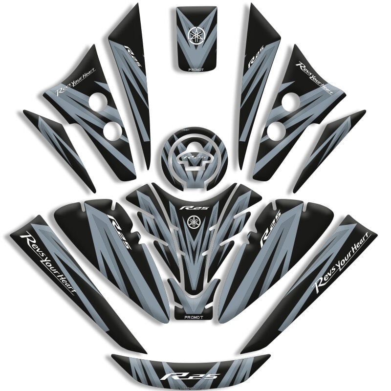 YAMAHA R25 UYUMLU TANK PAD FULL SET (2019-2026)