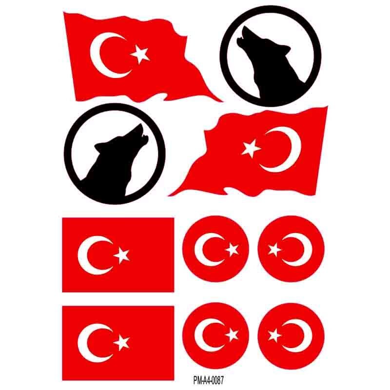 MOTOSİKLET SPONSOR BAYRAK TASARIM A4 ÇOKLU STİCKER SETİ