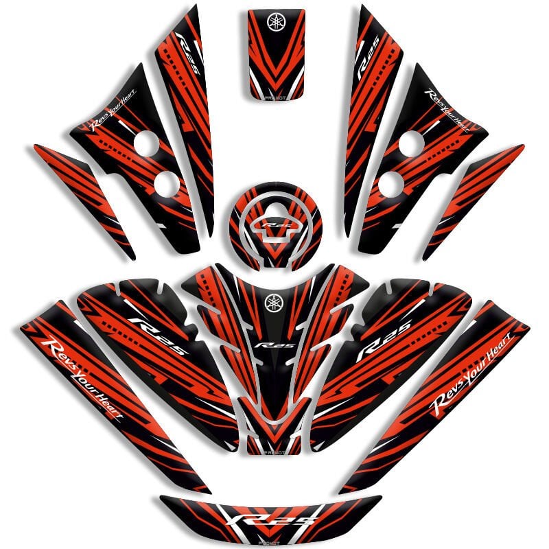 YAMAHA R25 UYUMLU TANK PAD FULL SET (2019-2026)