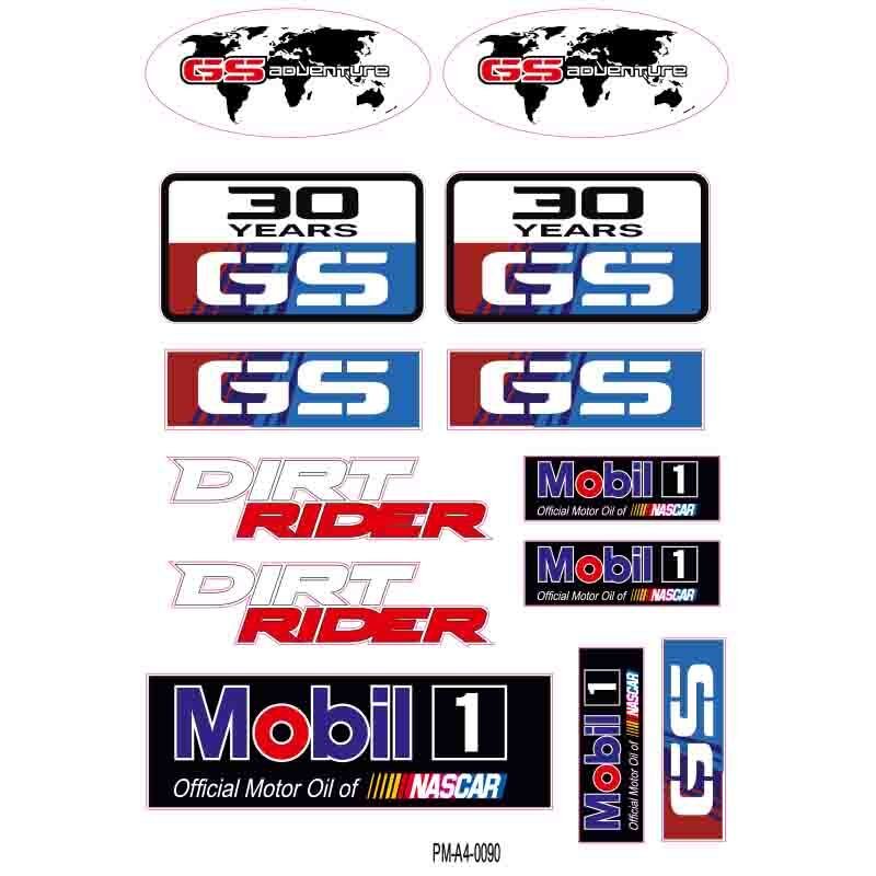 MOTOSİKLET SPONSOR GS ADVENTURE TASARIM A4 ÇOKLU STİCKER SETİ