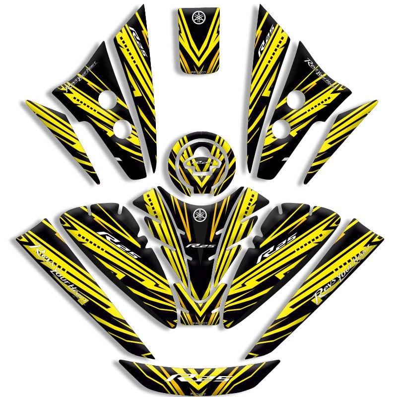 YAMAHA R25 UYUMLU TANK PAD FULL SET (2019-2026)