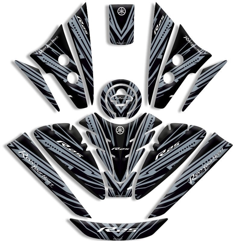 YAMAHA R25 UYUMLU TANK PAD FULL SET (2019-2026)