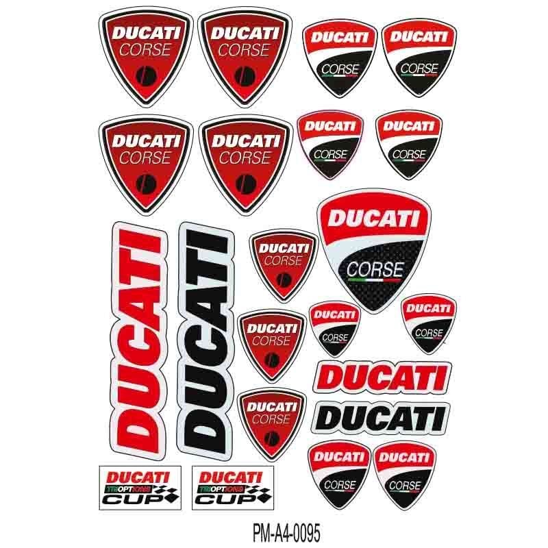 MOTOSİKLET DUCATI SPONSOR TASARIM A4 ÇOKLU STİCKER SETİ