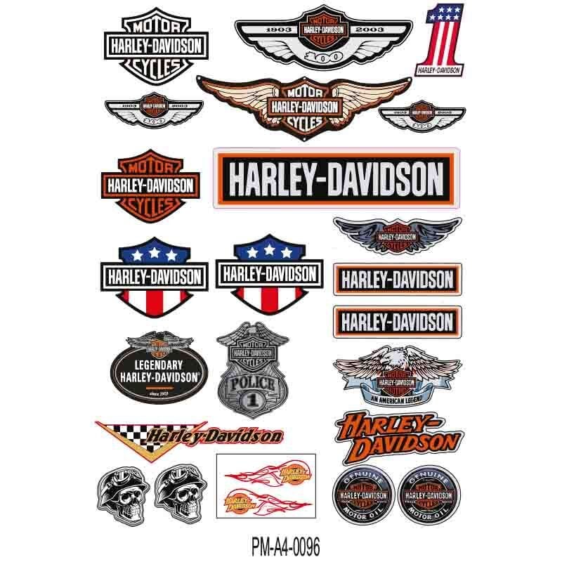MOTOSİKLET HARLEY DAVIDSON TASARIM A4 ÇOKLU STİCKER SETİ