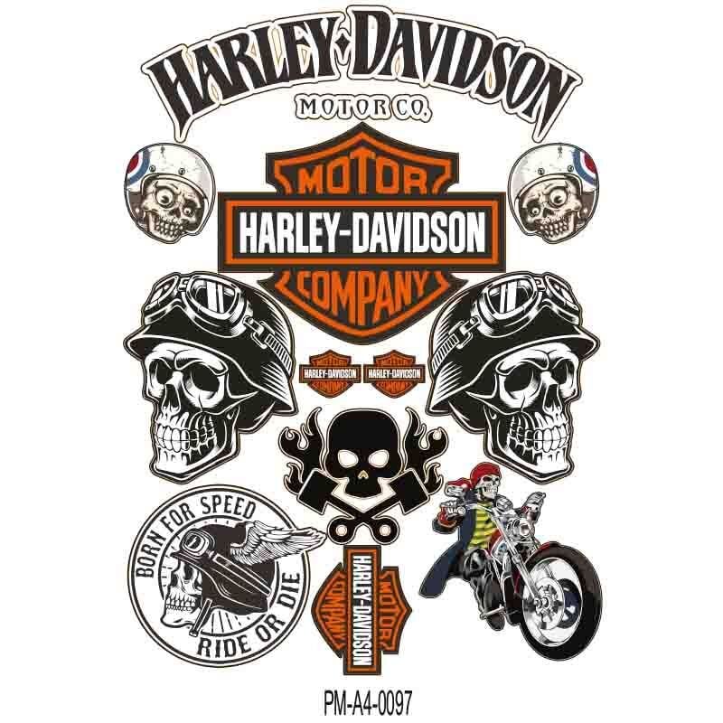 MOTOSİKLET HARLEY DAVIDSON TASARIM A4 ÇOKLU STİCKER SETİ