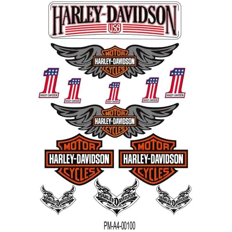 MOTOSİKLET HARLEY DAVIDSON TASARIM A4 ÇOKLU STİCKER SETİ