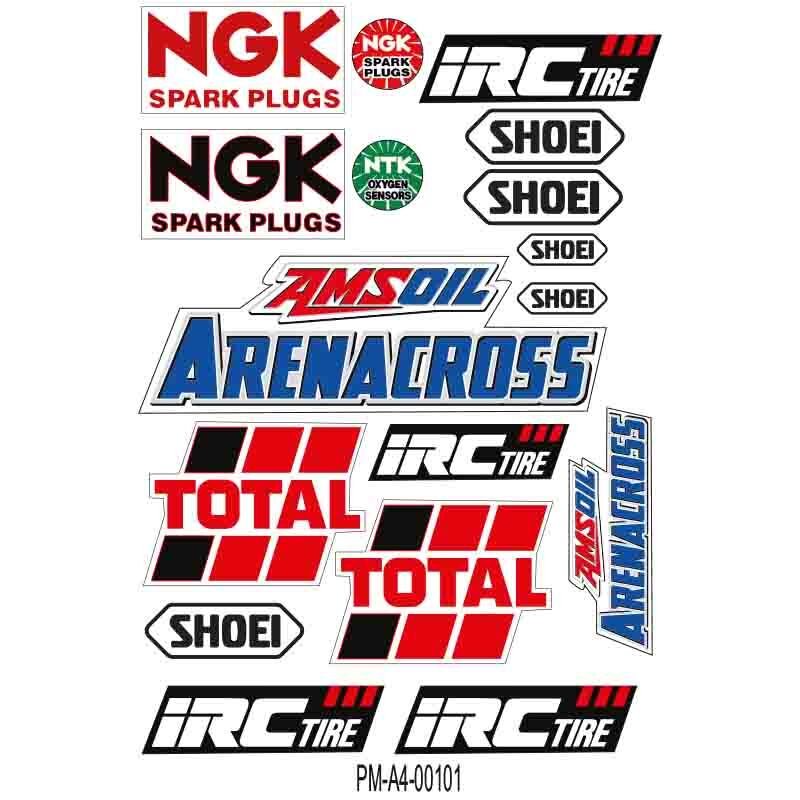 MOTOSİKLET SPOSOR TASARIM A4 ÇOKLU STİCKER SETİ