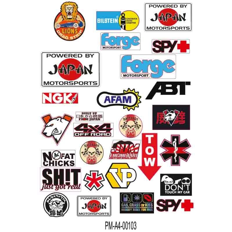 MOTOSİKLET SPOSOR TASARIM A4 ÇOKLU STİCKER SETİ