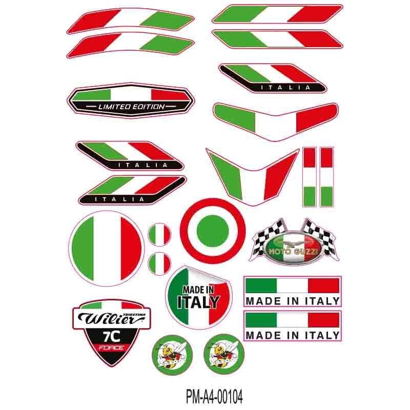 MOTOSİKLET SPOSOR TASARIM A4 ÇOKLU STİCKER SETİ