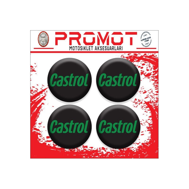 CASTROL TASARIM DAMLA STİCKER (4cm-4 Adet)