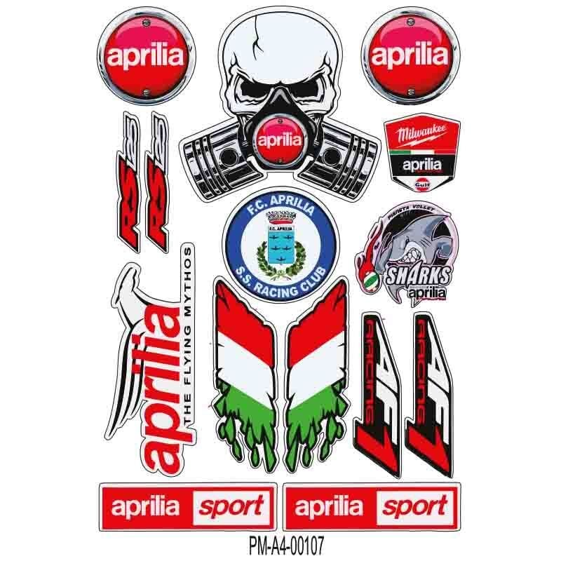 MOTOSİKLET SPONSOR TASARIM A4 ÇOKLU STİCKER SETİ