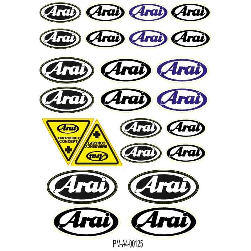 MOTOSİKLET ARAI KASK SPONSOR TASARIM A4 ÇOKLU STİCKER SETİ