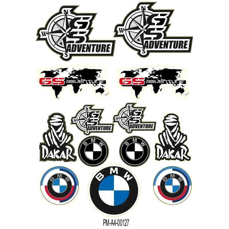 MOTOSİKLET BMW SPONSOR TASARIM A4 ÇOKLU STİCKER SETİ