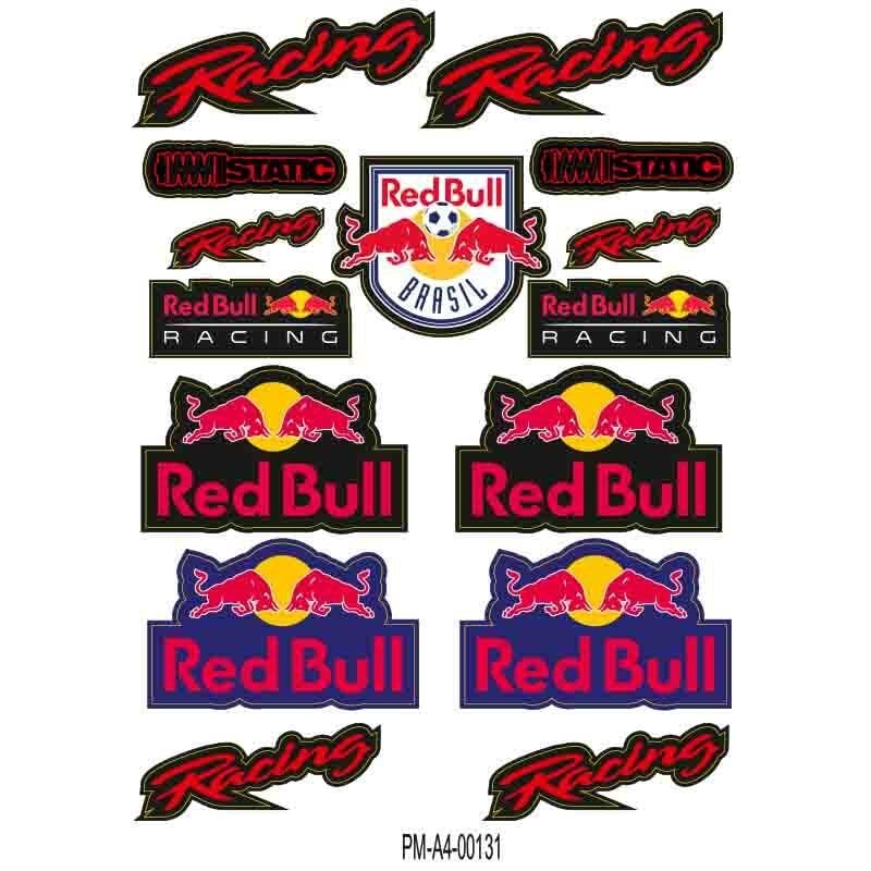 MOTOSİKLET REDBULL RACİNG SPONSOR TASARIM A4 ÇOKLU STİCKER SETİ