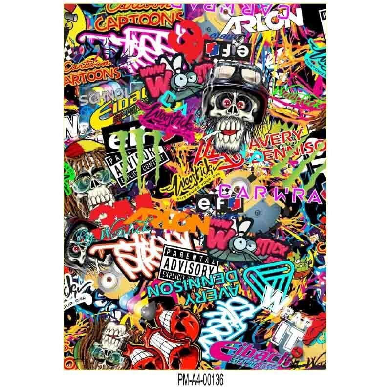 HELLAFLUSH TASARIM A4 TEK PARÇA STİCKER SETİ