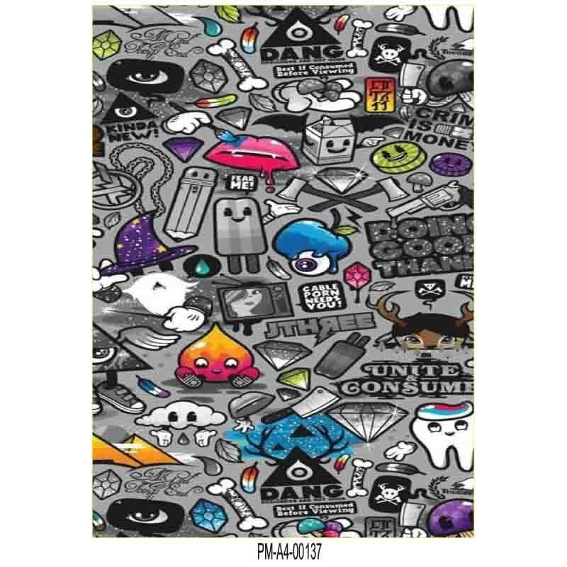 HELLAFLUSH TASARIM A4 TEK PARÇA STİCKER SETİ