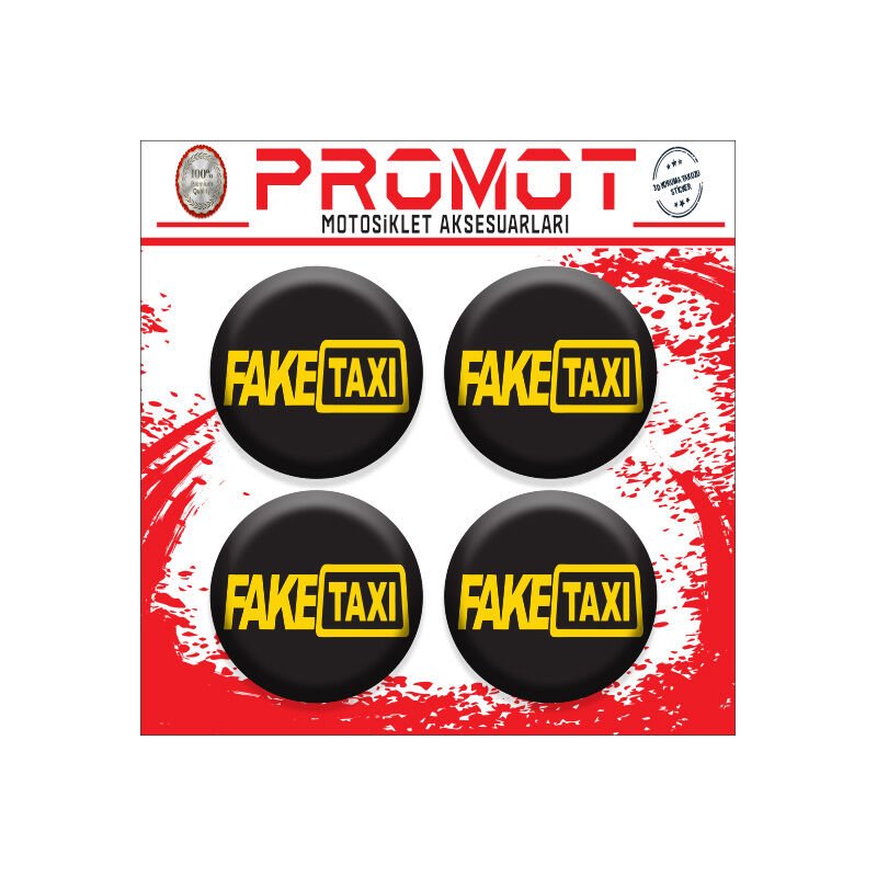 FAKE TAXI TASARIM DAMLA STİCKER (4cm-4 Adet)