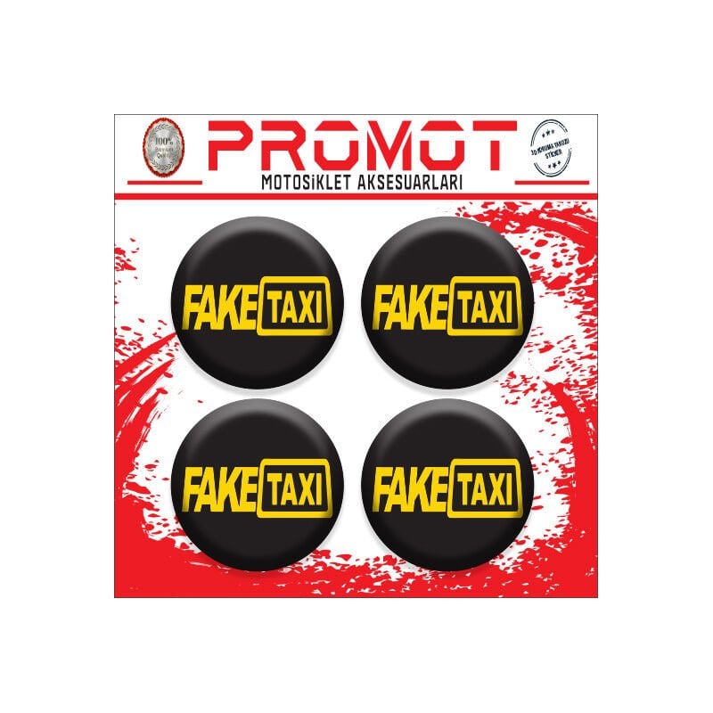 FAKE TAXI TASARIM DAMLA STİCKER (4cm-4 Adet)