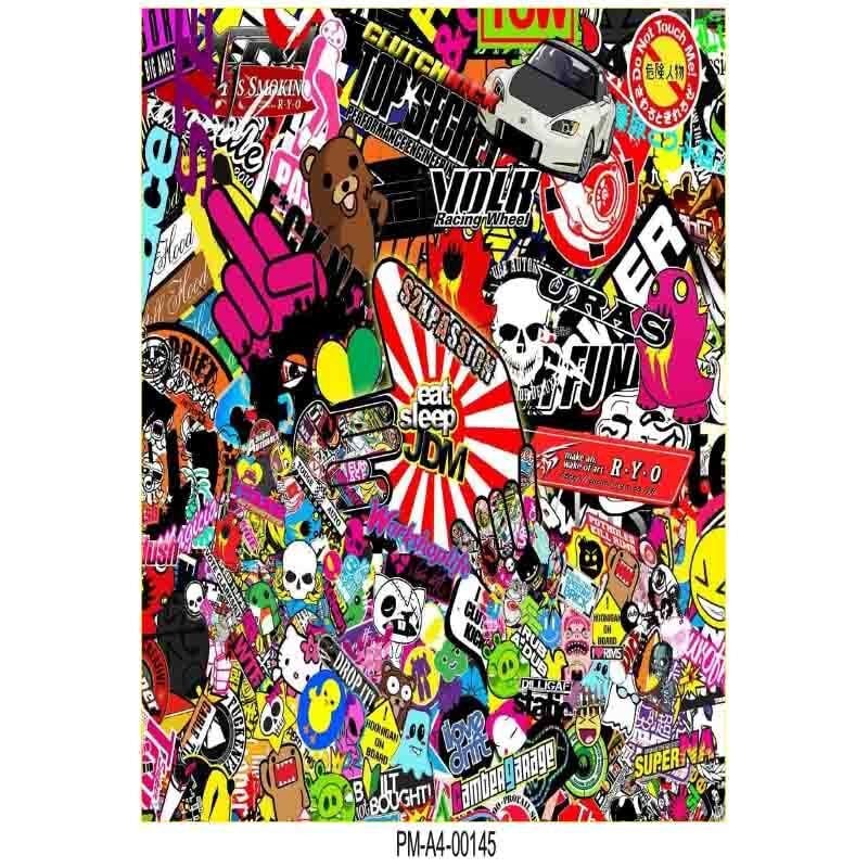 HELLAFLUSH TASARIM A4 TEK PARÇA STİCKER SETİ