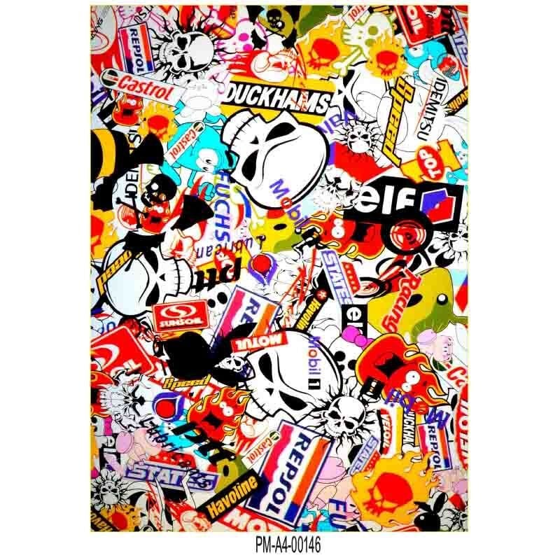 HELLAFLUSH TASARIM A4 TEK PARÇA STİCKER SETİ